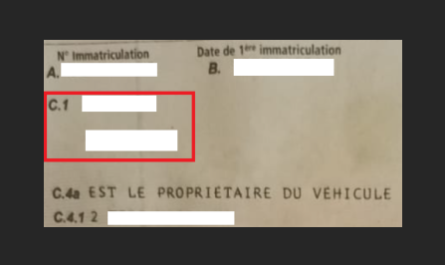 Champ indiquant l'identité du propriétaire d'un véhicule.