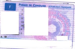 Face recto du permis au format actuel dit « format carte de crédit ».