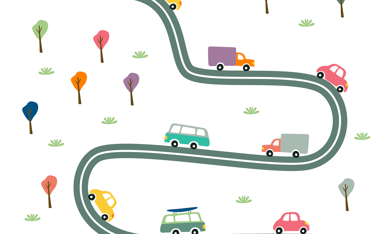 plusieurs voitures et routes